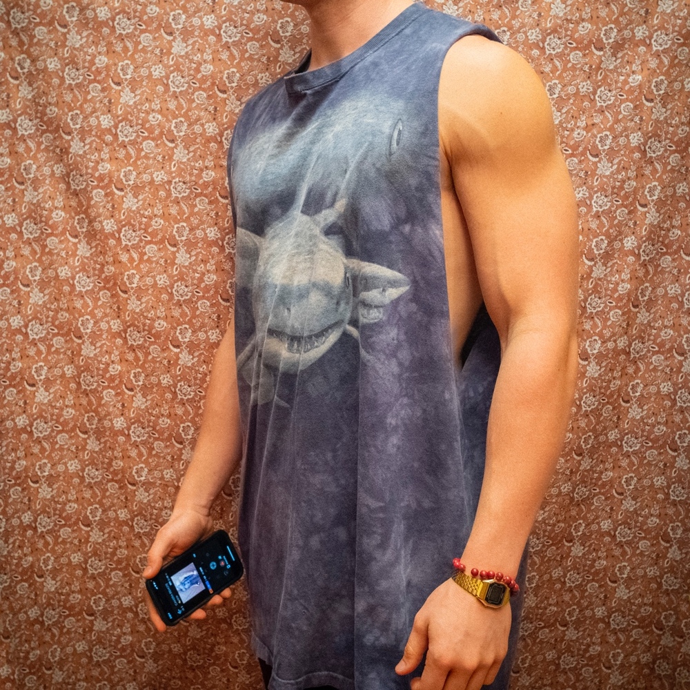 Shark Great White Muscle Tee Tank Top - Picture 3 of 4